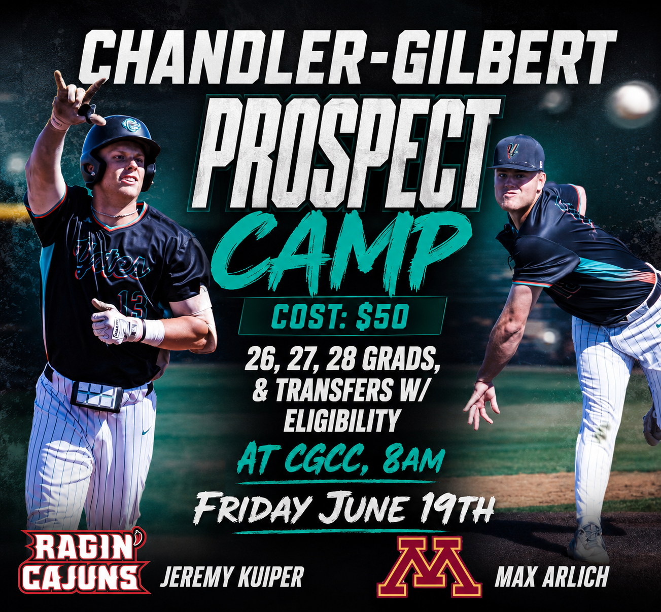 Baseball Prospect Camp June 19th.